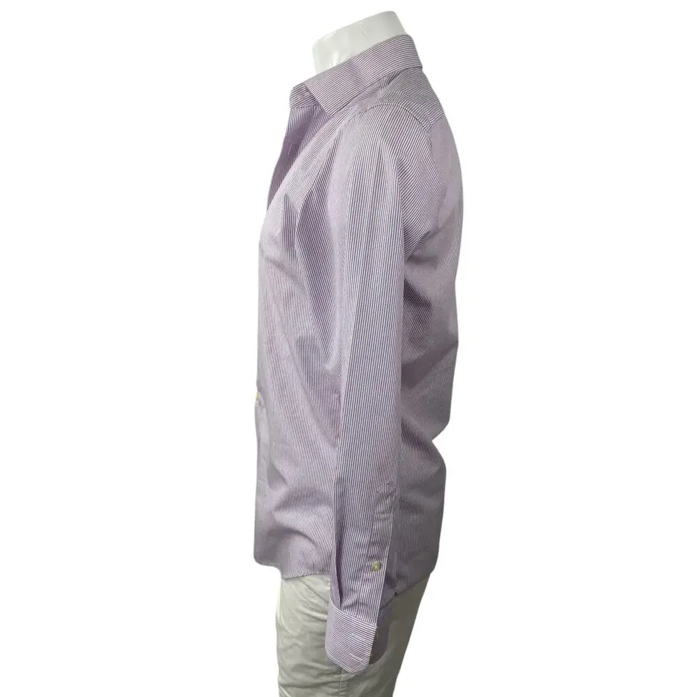 Banana Republic Men's Striped Collared Long Sleeve Slim Button Down Shirt Top S